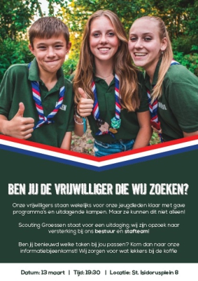 Informatiebijeenkomst vrijwilligers Scouting Groessen