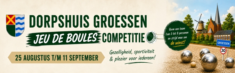 Start Jeu de Boules Competitie Dorpshuis Groessen