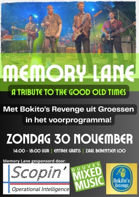 Gratis Gouwe Ouwe middag met Memory Lane en Bokito’s Revenge in Loo 